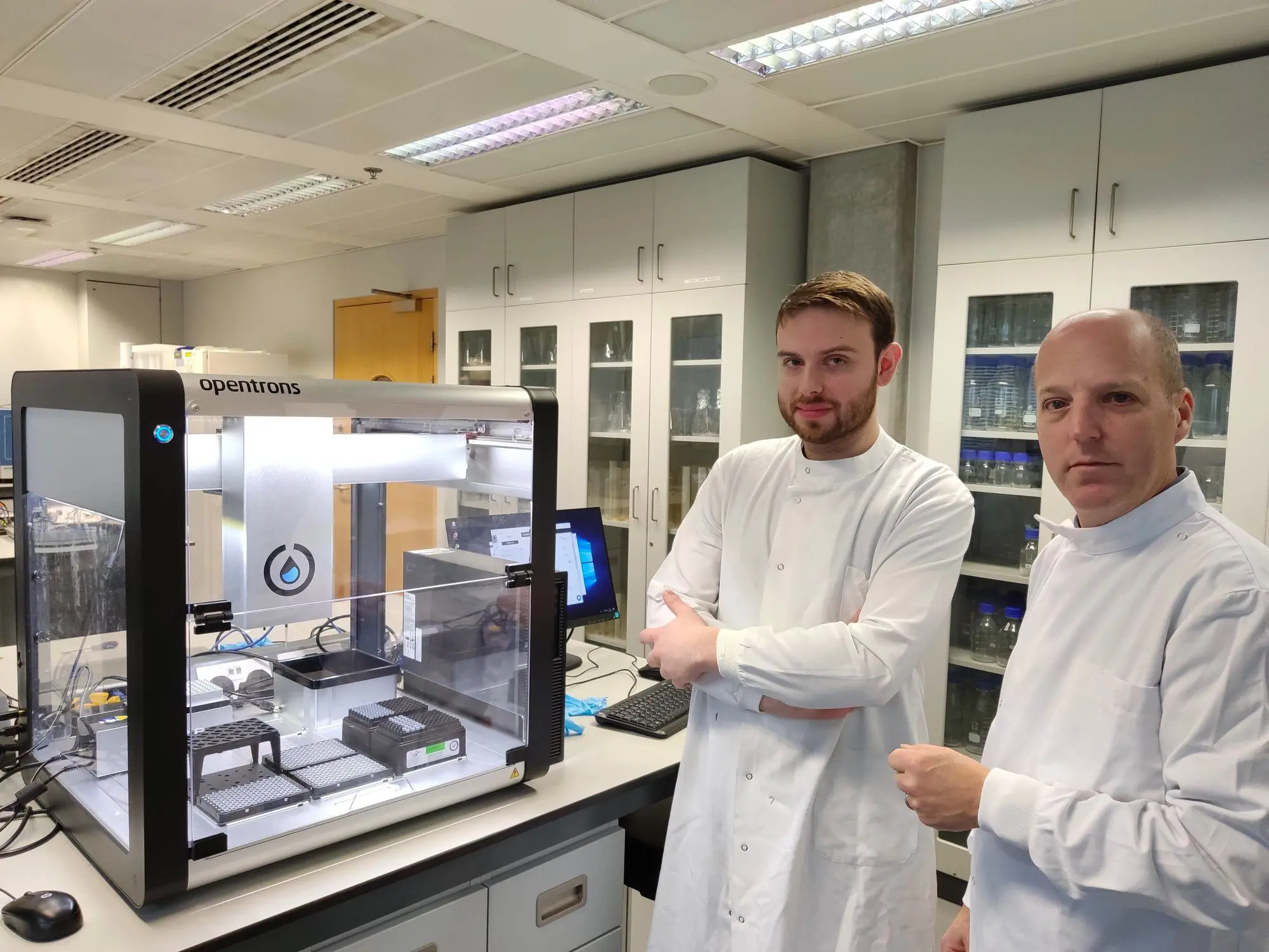 Scientists at Imperial College London use BASIC and an Opentrons OT-2 liquid handling robot to automatically assemble DNA constructs for synthetic biology applications.