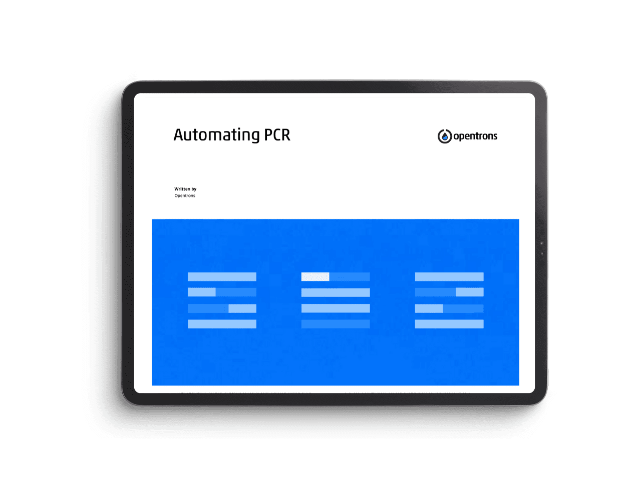 eBook about PCR viewed on a tablet screen