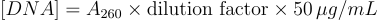 DNA Concentration Calculation
