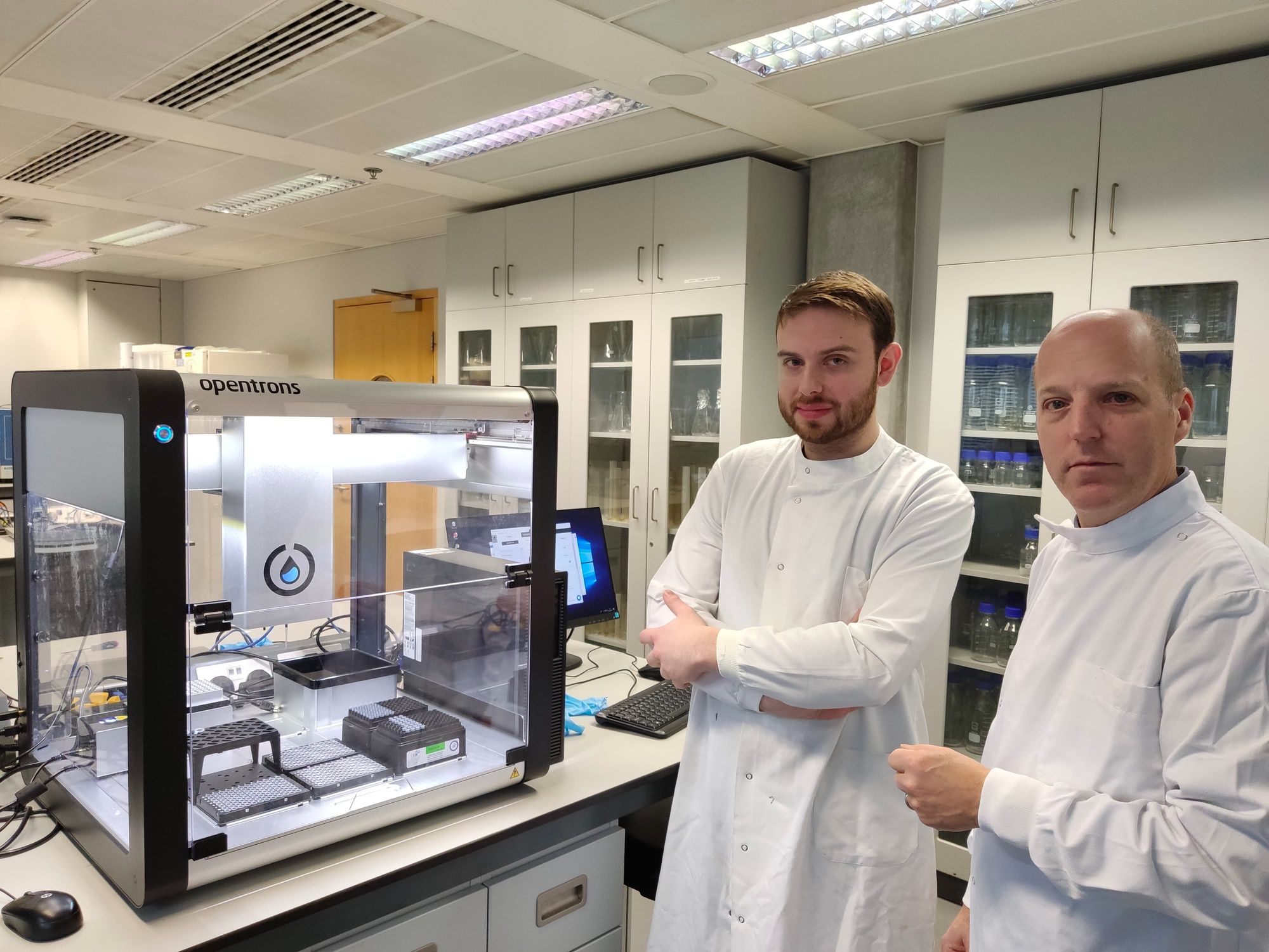Scientists at Imperial College London use BASIC and an Opentrons OT-2 liquid handling robot to automatically assemble DNA constructs for synthetic biology applications.