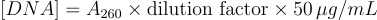 DNA Concentration Calculation